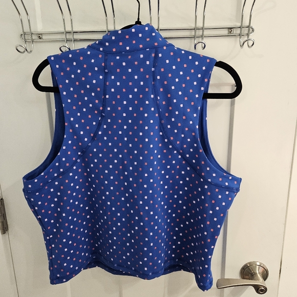 Lilly Pulitzer Callie Half Zip Top Borealis Blue Lilly Squared Luxletic XXL NEW - Picture 2 of 4